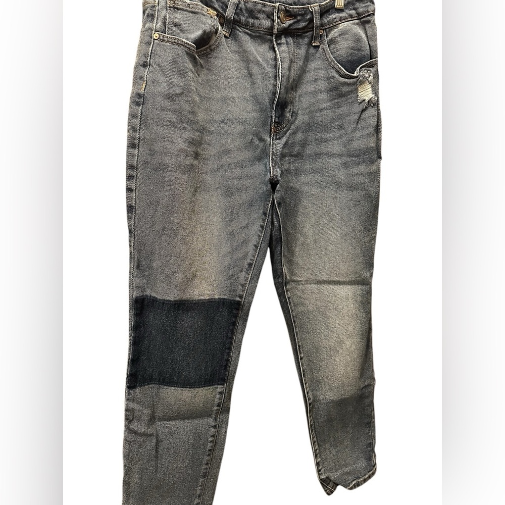 No Boundaries Patchwork distressed Mom Jeans high waisted 11